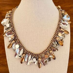 J.Crew | Leaf Cluster Pendant Necklace | Two-Tone | 16 1/2” Length